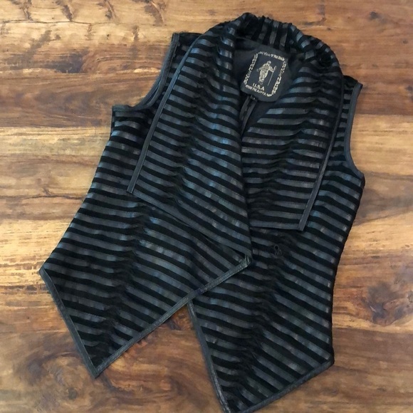 My Tribe Black Leather Vest - Picture 1 of 7